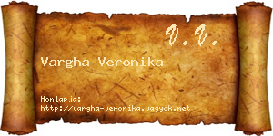 Vargha Veronika névjegykártya